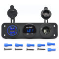 Piezas de automóvil Impermeable Triple función Cargador USB dual Voltímetro LED Toma de corriente de 12 V Toma de panel Conector para automóvil Barco Marina Teléfono móvil Tableta